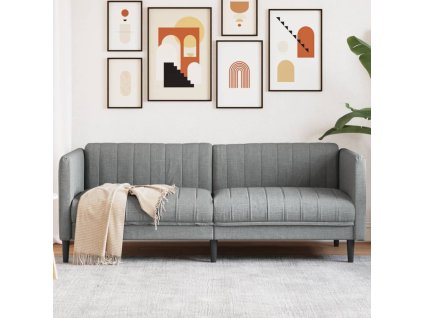 vidaXL Pohovka 3místná světle šedá textil