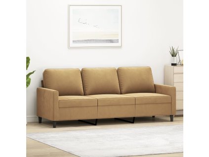 vidaXL 3místná pohovka hnědá 180 cm samet