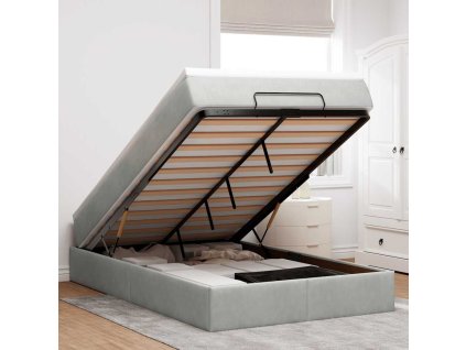 vidaXL Osmanský rám postele s matrací světle šedá 120x200cm samet