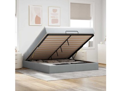 vidaXL Osmanský rám postele s matrací světle šedá 180x200cm textil