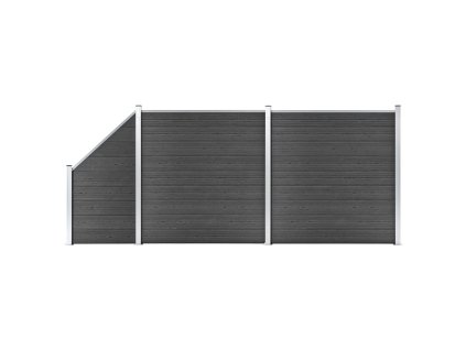 vidaXL Set plotového dílce WPC 446 x (105–186) cm černý