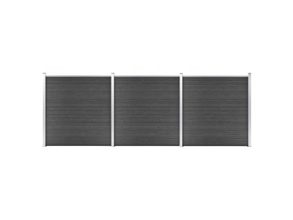vidaXL Set plotových dílců WPC 526 x 186 cm černý