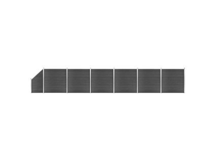 vidaXL Set plotového dílce WPC 1138 x (105–186) cm černý