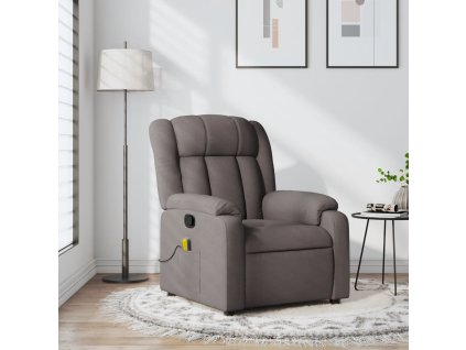 vidaXL Masážní polohovací křeslo taupe textil