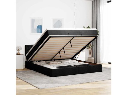 vidaXL Osmanský rám postele s matrací černá 180x200cm textil