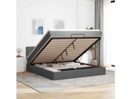 vidaXL Osmanský rám postele s matrací tmavě šedá 180x200cm textil