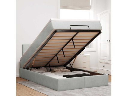 vidaXL Osmanský rám postele s matrací světle šedá 120x200cm samet