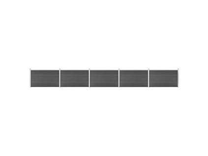 vidaXL Set plotového dílce WPC 872 x 105 cm černý