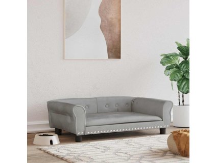 vidaXL Pelíšek pro psy světle šedý 95 x 55 x 30 cm samet