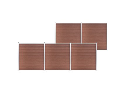 vidaXL Zahradní plot WPC 872 x 186 cm hnědý
