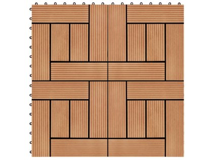 vidaXL 22 ks terasové dlaždice 30 x 30 cm 2 m² WPC barva teak
