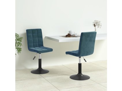 vidaXL Otočné jídelní židle 2 ks modré samet