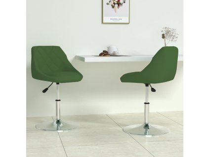 vidaXL Otočné jídelní židle 2 ks tmavě zelené samet