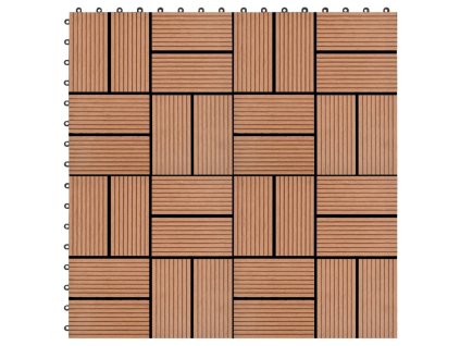 vidaXL 22 ks terasové dlaždice 30 x 30 cm 2 m² WPC hnědé