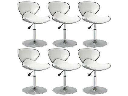 vidaXL Jídelní židle 6 ks bílé umělá kůže