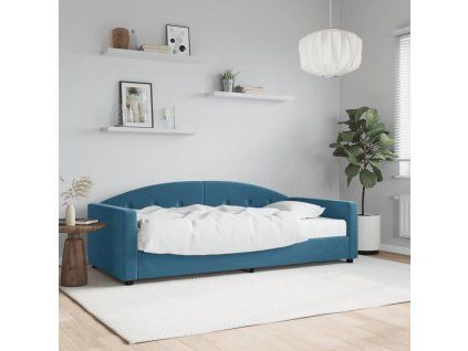 vidaXL Válenda s matrací modrá 90 x 200 cm samet