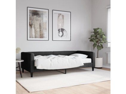 vidaXL Válenda s matrací černá 90 x 200 cm textil