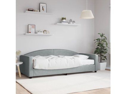 vidaXL Válenda s matrací světle šedá 90 x 200 cm textil