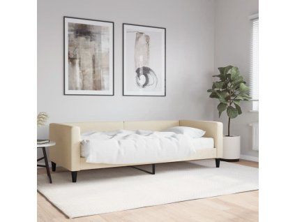 vidaXL Válenda s matrací krémová 90 x 200 cm textil