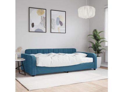 vidaXL Válenda s matrací modrá 100 x 200 cm samet