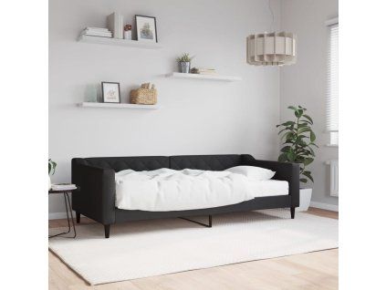 vidaXL Válenda s matrací černá 90 x 200 cm textil