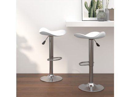 vidaXL Barové stoličky 2 ks bílé chromovaná ocel a umělá kůže