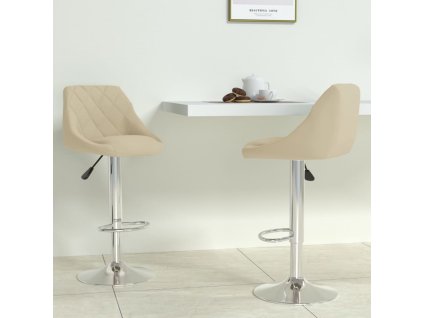 vidaXL Barové židle 2 ks krémové samet