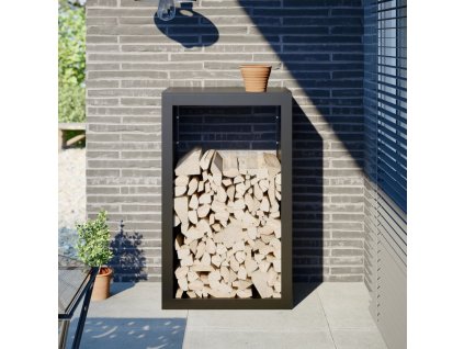 vidaXL Stojan na palivové dřevo černý 60 x 40 x 100 cm ocel