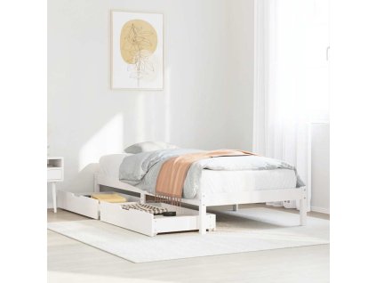 vidaXL Postel bez matrace bílá 90 x 200 cm masivní borovice