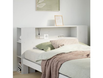 vidaXL Čelo postele s úložným prostorem bílé 120 cm masivní borovice