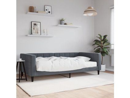 vidaXL Válenda s matrací tmavě šedá 100 x 200 cm samet