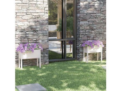 vidaXL Zahradní truhlíky 2 ks bílé 70 x 31 x 70 cm masivní borovice