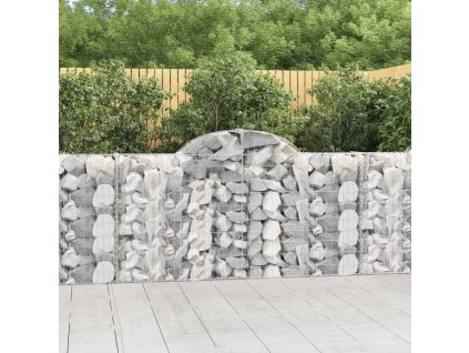 vidaXL Klenuté gabionové koše 20ks 200x30x100/120cm pozinkované železo