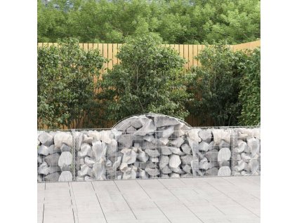 vidaXL Klenuté gabionové koše 4 ks 200x50x60/80 cm pozinkované železo