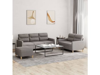 vidaXL 3dílná sedací souprava s poduškami taupe textil