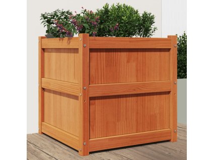vidaXL Zahradní truhlík voskově hnědý 60 x 60 x 60 cm masivní borovice