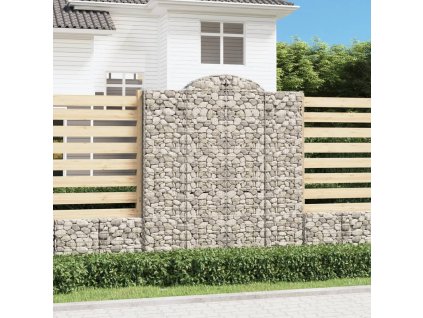 vidaXL Klenuté gabionové koše 10ks 200x50x220/240cm pozinkované železo