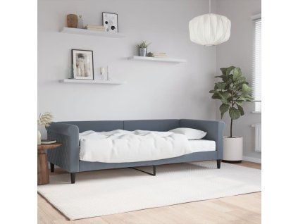 vidaXL Válenda s matrací tmavě šedá 90 x 200 cm samet