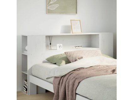 vidaXL Čelo postele s úložným prostorem bílé 140 cm masivní borovice