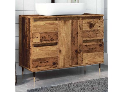 vidaXL Koupelnová skříňka old wood 80 x 33 x 60 cm kompozitní dřevo
