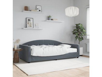 vidaXL Válenda s matrací tmavě šedá 100 x 200 cm samet