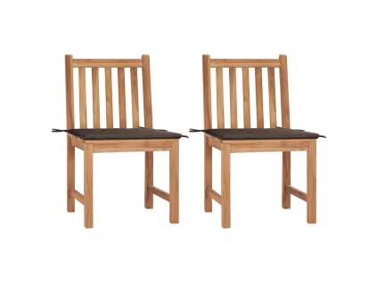 vidaXL Zahradní židle 2 ks s poduškami masivní teakové dřevo
