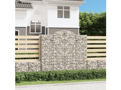 vidaXL Klenuté gabionové koše 4 ks 200x50x180/200cm pozinkované železo