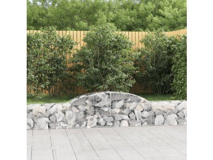 vidaXL Klenuté gabionové koše 2 ks 300x30x40/60 cm pozinkované železo