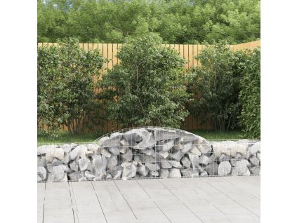 vidaXL Klenuté gabionové koše 8 ks 300x50x40/60 cm pozinkované železo