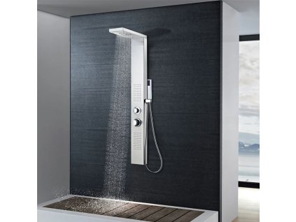 vidaXL Sprchový panel set z nerezové oceli s čtvercovým designem