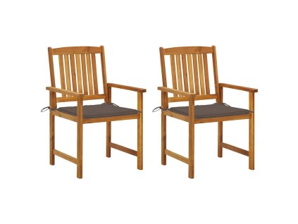 vidaXL Zahradní židle s poduškami 2 ks masivní akáciové dřevo