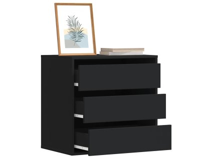 vidaXL Rohová zásuvková komoda černá 60 x 41 x 58 cm kompozit