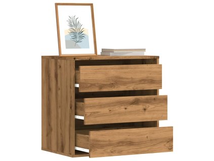 vidaXL Rohová zásuvková komoda dub artisan 60 x 41 x 58 cm kompozit