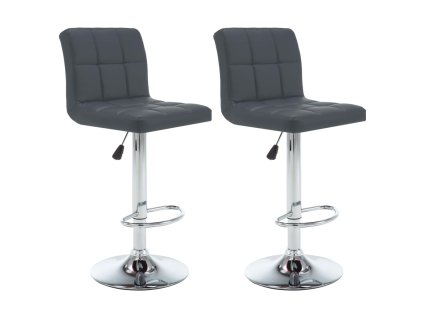 vidaXL Barové stoličky 2 ks šedé umělá kůže